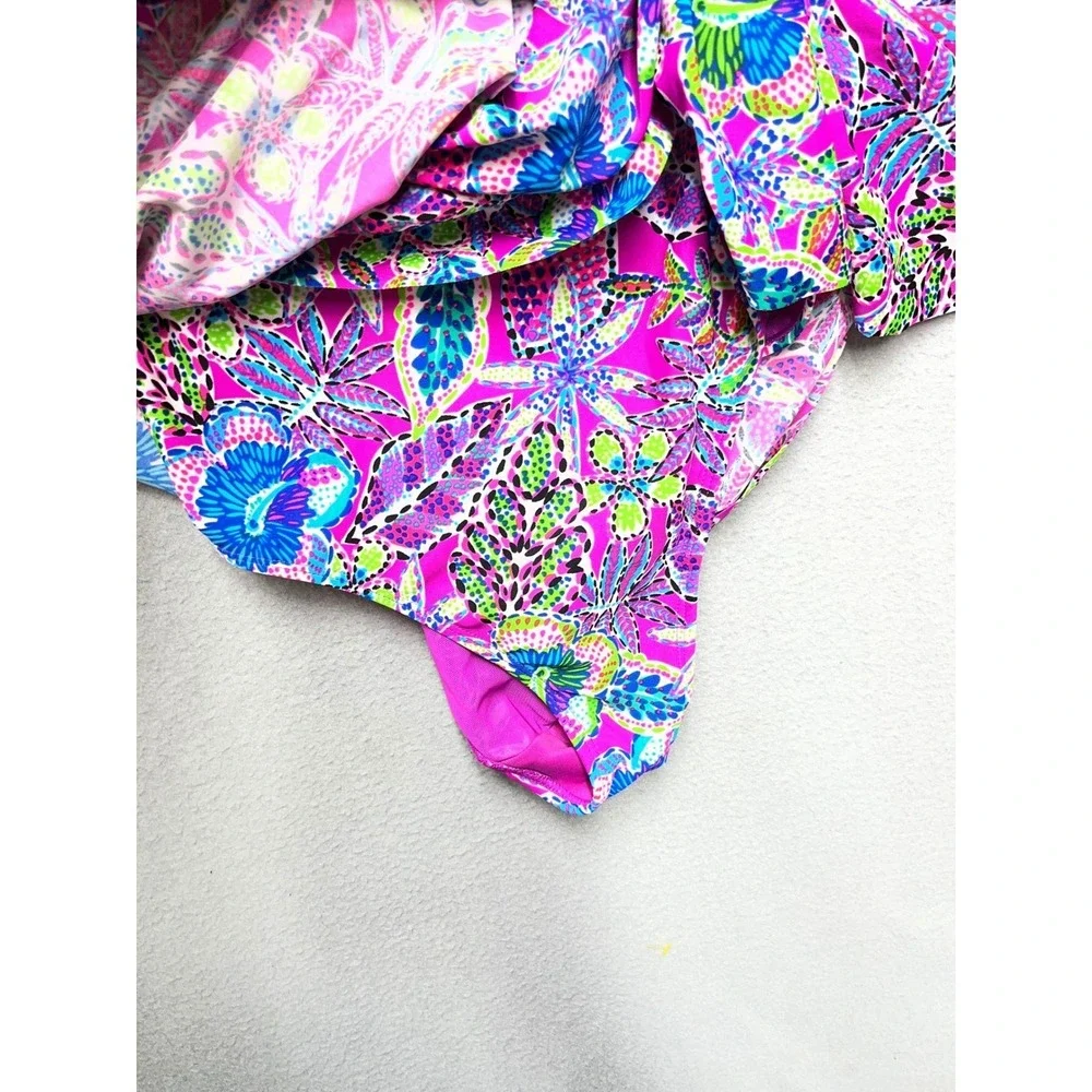 Stella Parker Floral Swim Dress Pink Multi Tummy Toner One Piece Swimsuit L NEW - Picture 8 of 12